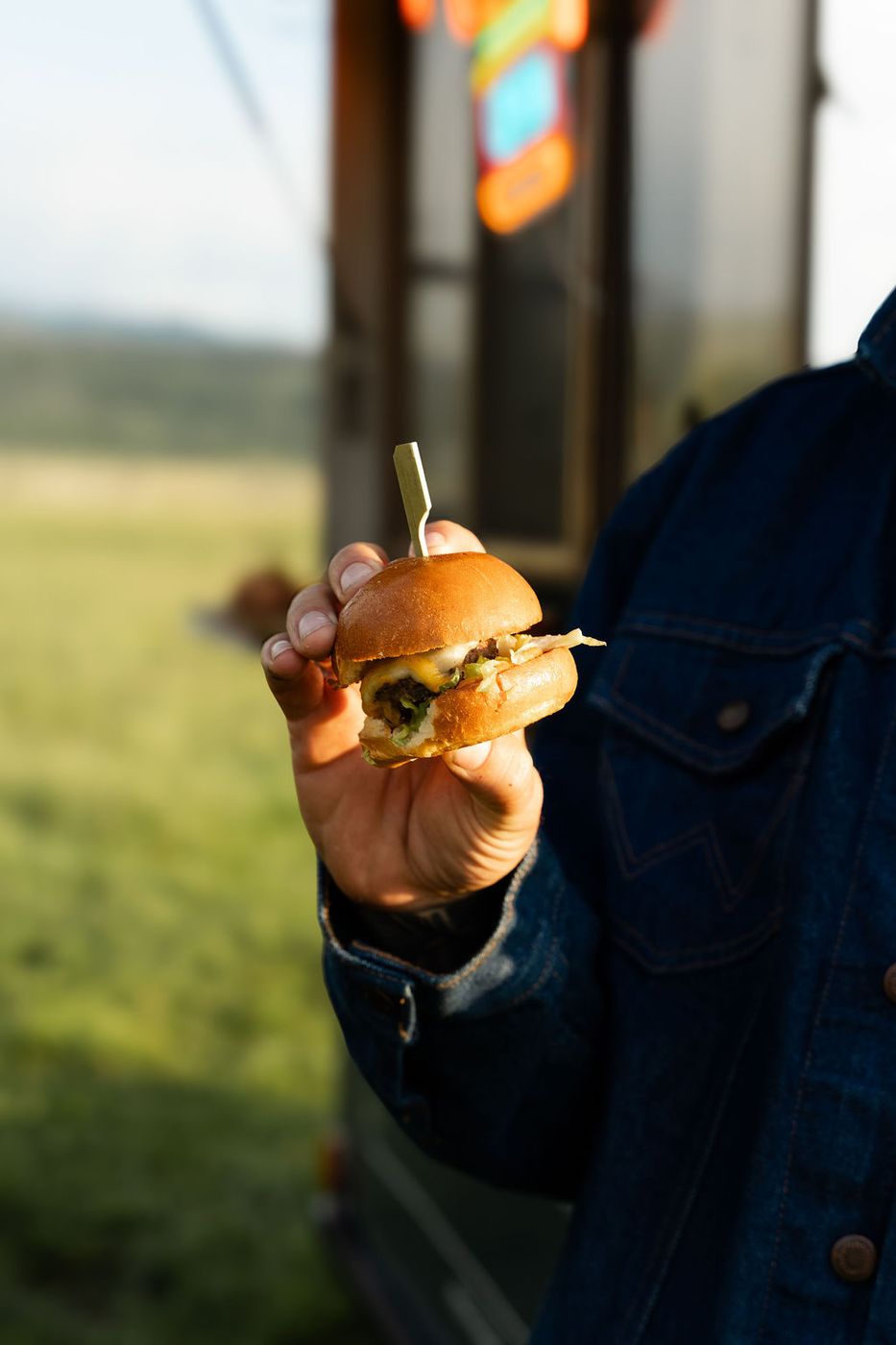 Guest holding a slider